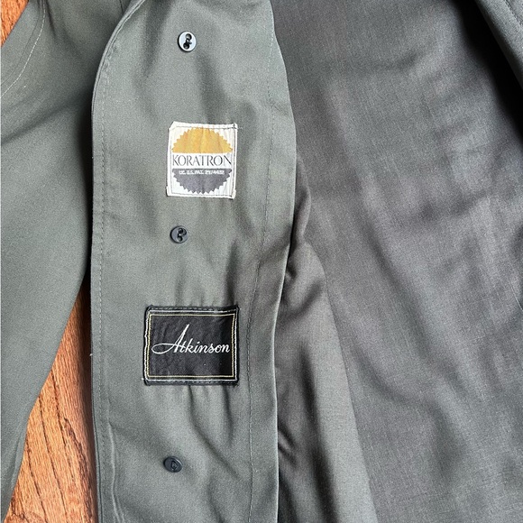 Vintage Koratron Military Green Trench Coat - Picture 8 of 10